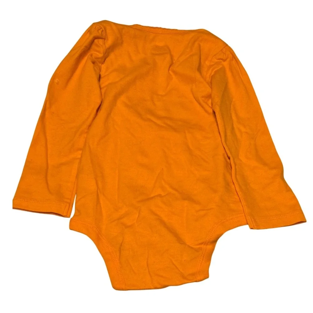 NWT  Koala Kids 12-18 Months Halloween Pumpkin‎ Face Orange Long Sleeve Bodysuit